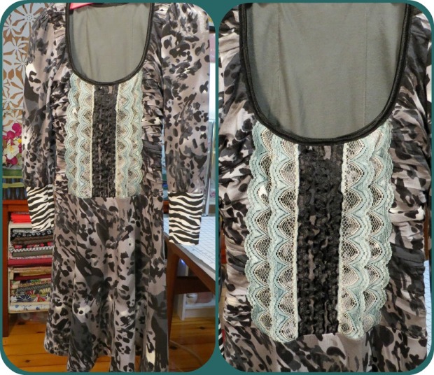 Lolita Patterns Gunmetal Knit Dress and Ruffled Bodice